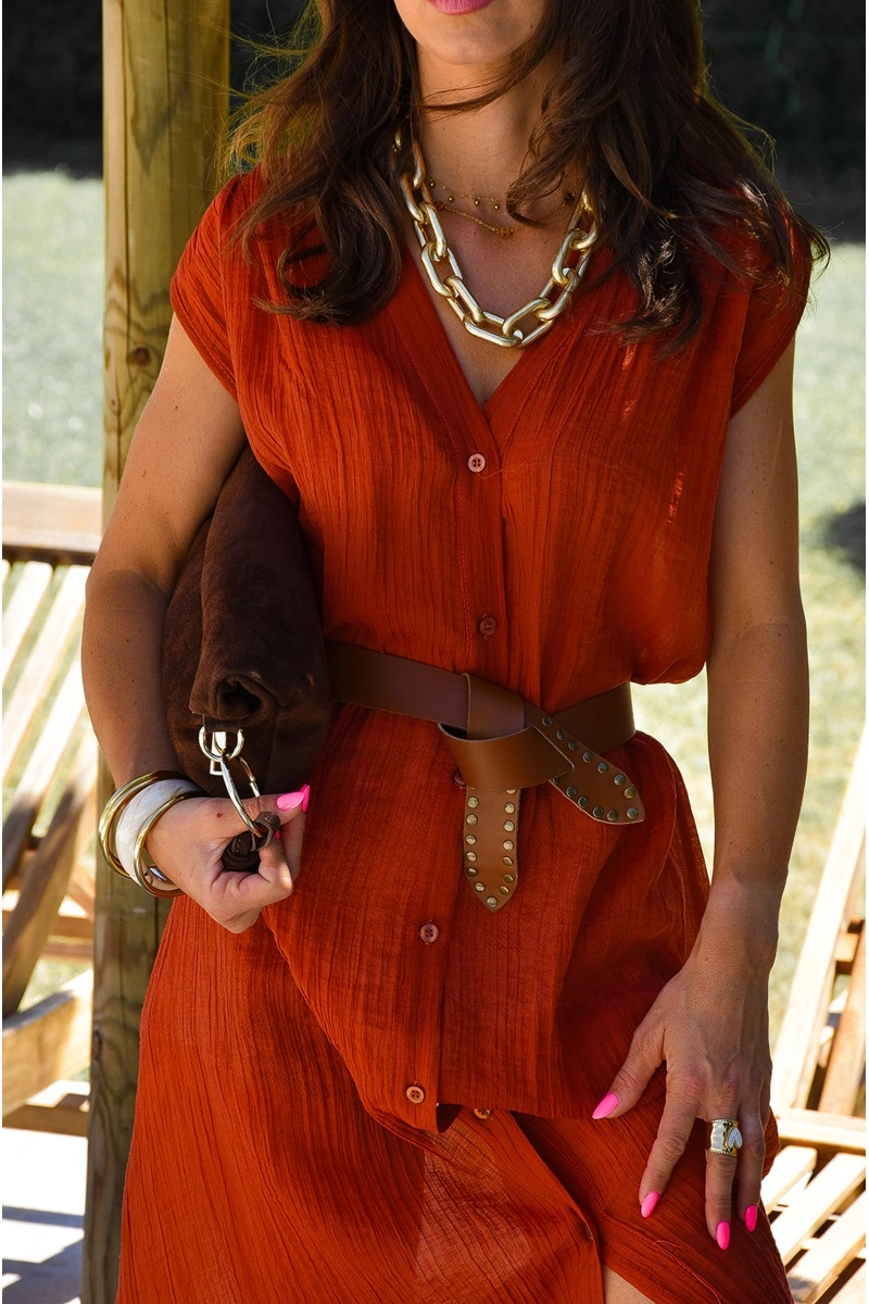 Robe Chemise Rouille FIONA 2