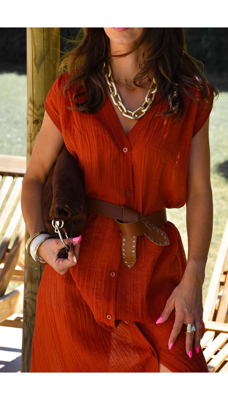 Robe Chemise Rouille FIONA