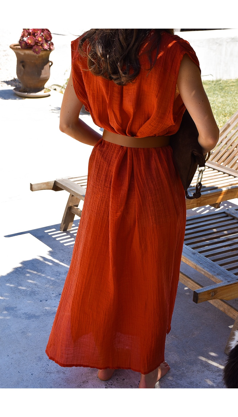 Robe Chemise Rouille FIONA