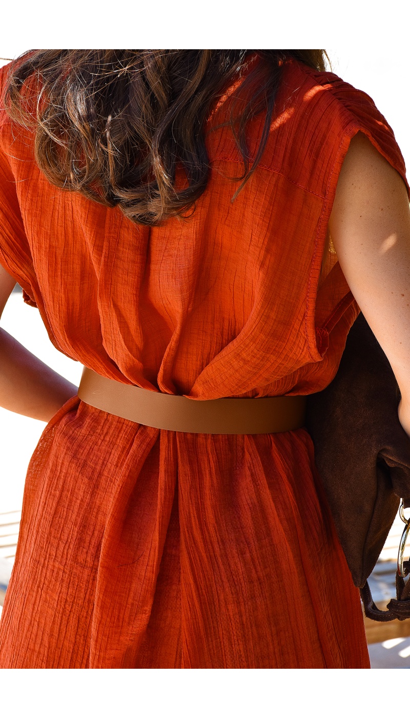 Robe Chemise Rouille FIONA