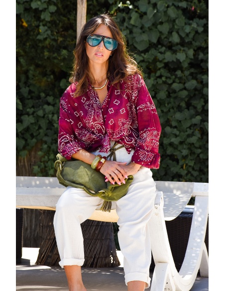 Chemisier Bandana Bordeaux MARGOT