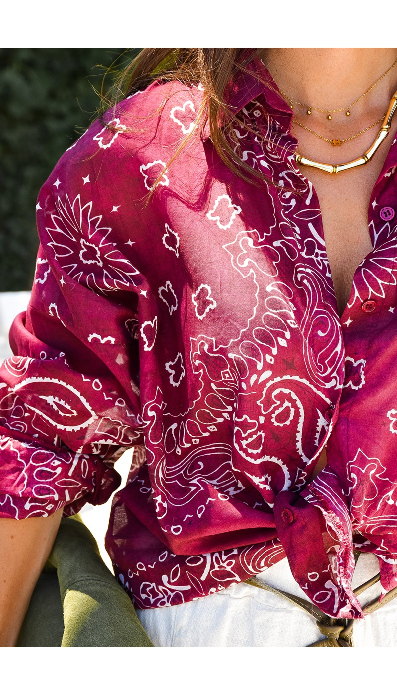 Chemisier Bandana Bordeaux MARGOT