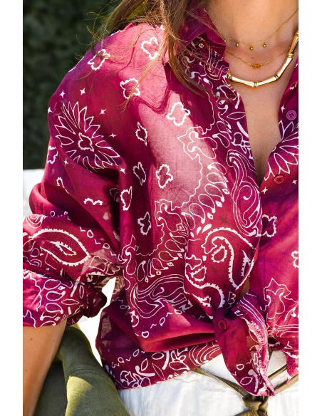 Chemisier Bandana Bordeaux MARGOT