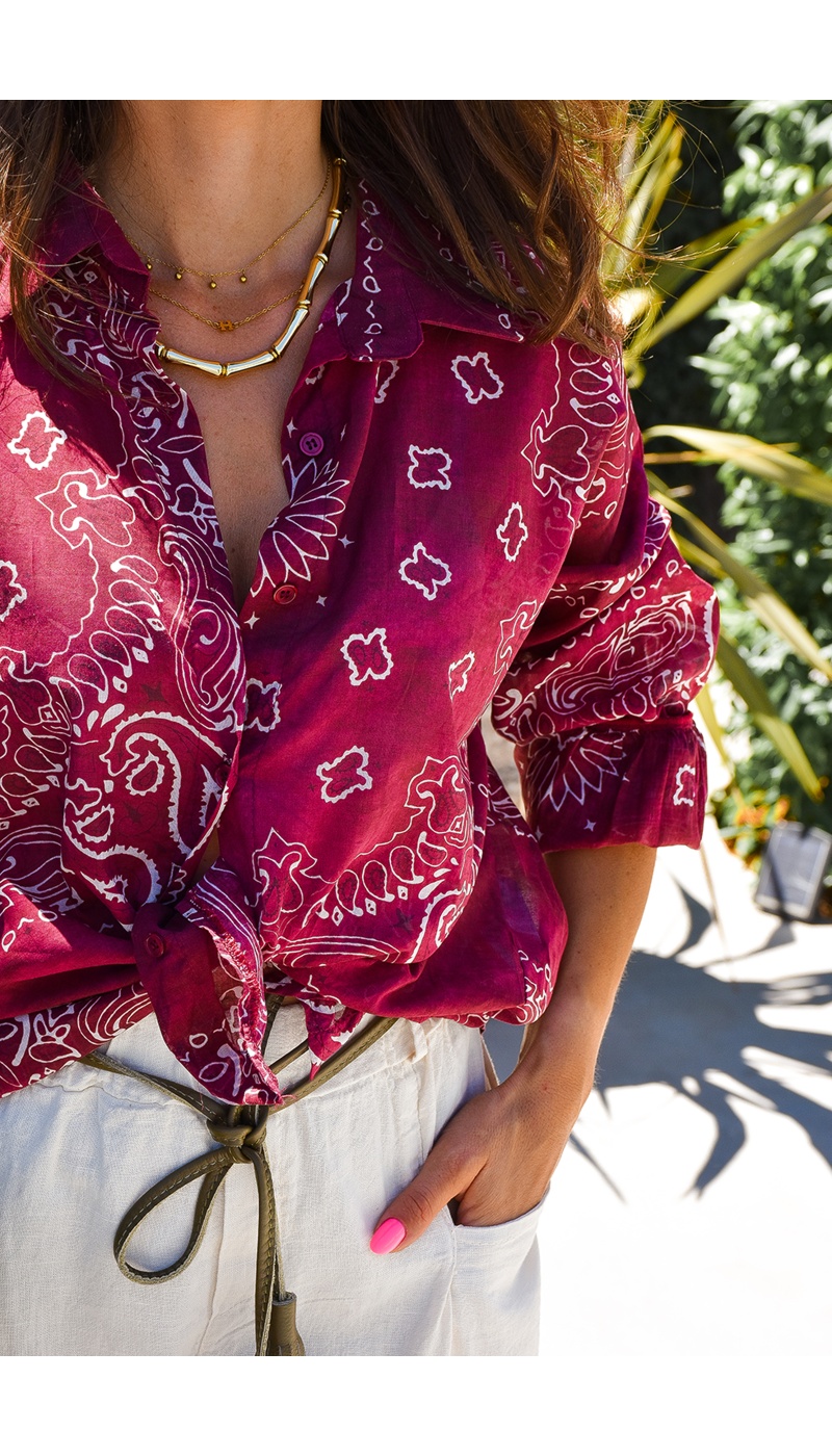 Chemisier Bandana Bordeaux MARGOT