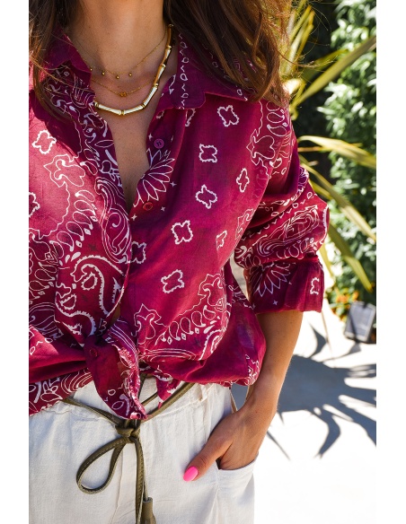 Chemisier Bandana Bordeaux MARGOT
