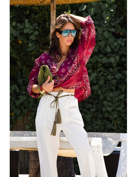 by coco CEINTU ECRU PANTALON FEMME