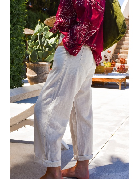 by coco CEINTU ECRU PANTALON FEMME