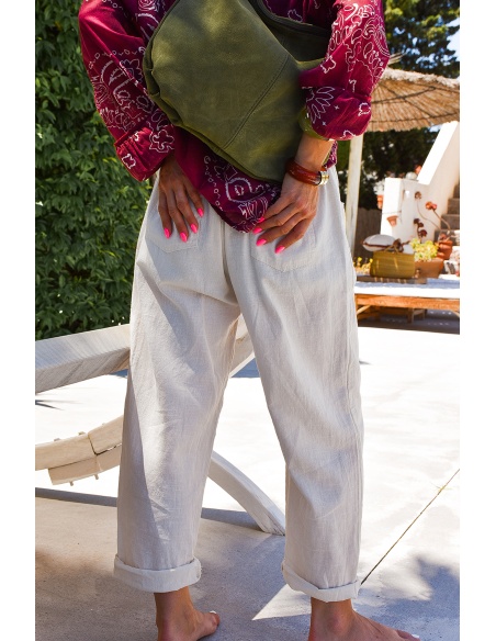by coco CEINTU ECRU PANTALON FEMME