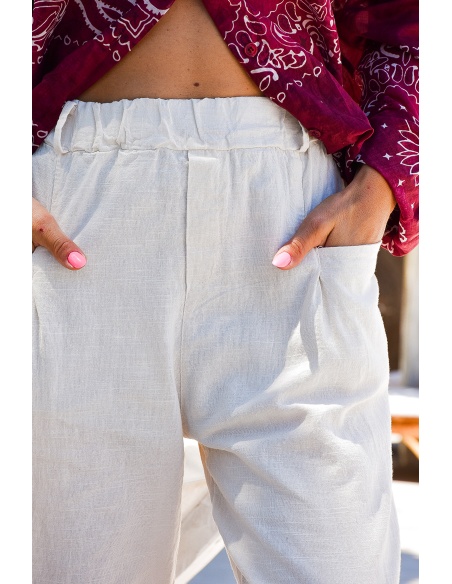 by coco CEINTU ECRU PANTALON FEMME