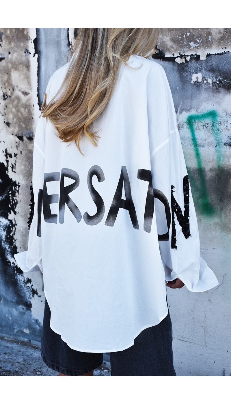 lai fashion STRASS BLANC CHEMISIER