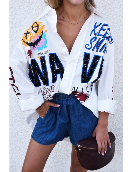 lai fashion WAVE BLANC CHEMISIER