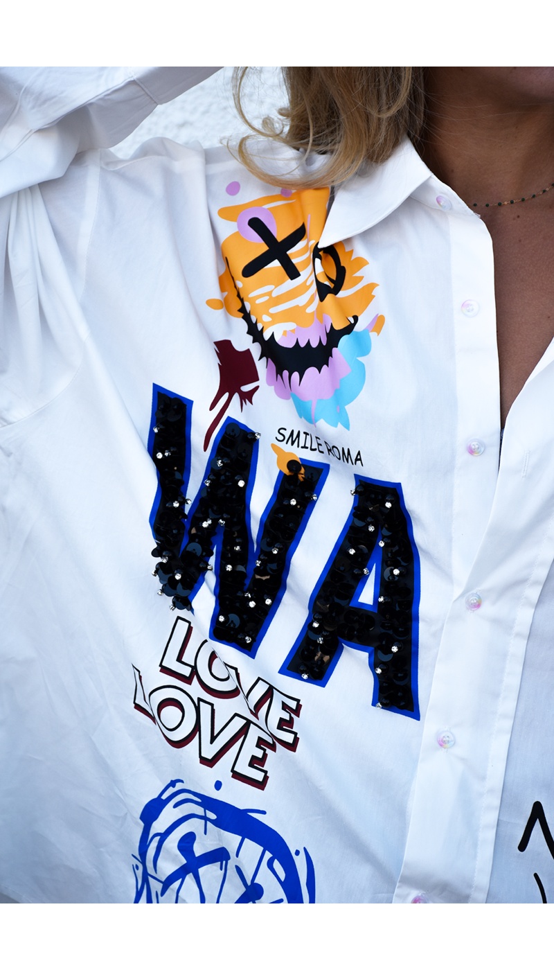 lai fashion WAVE BLANC CHEMISIER