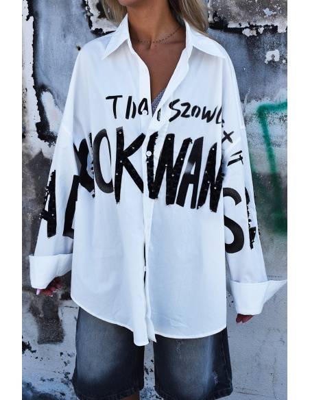 lai fashion STRASS BLANC CHEMISIER
