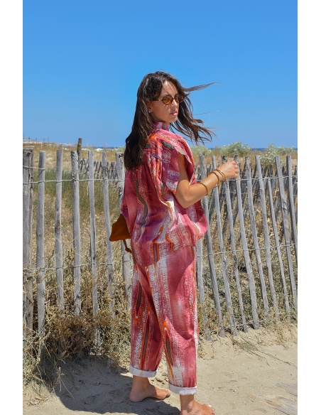 johanna toutoun IMPRI ROSE PANTALON FEMME