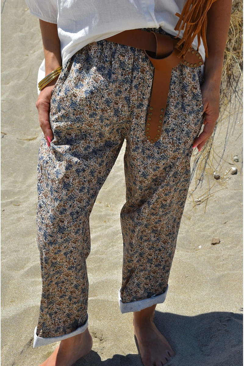 johanna toutoun PFLEUR BLEU PANTALON FEMME