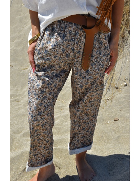 johanna toutoun PFLEUR BLEU PANTALON FEMME