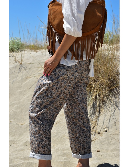 johanna toutoun PFLEUR BLEU PANTALON FEMME