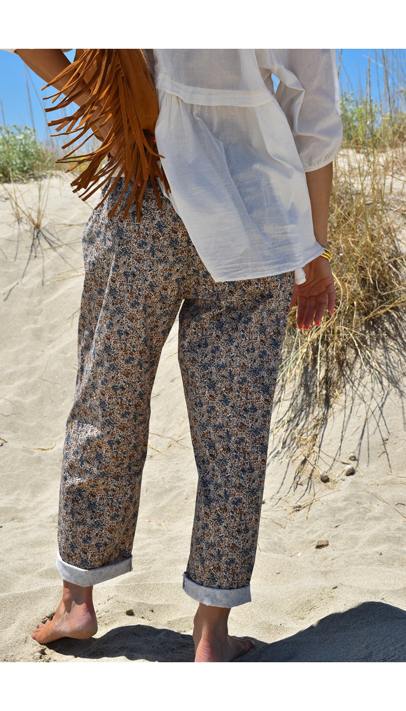 johanna toutoun PFLEUR BLEU PANTALON FEMME