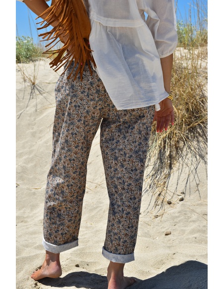 johanna toutoun PFLEUR BLEU PANTALON FEMME
