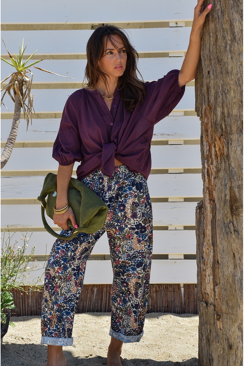 johanna toutoun GFLEUR MARINE PANTALON FEMME