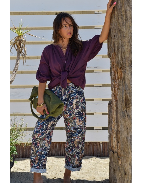 johanna toutoun GFLEUR MARINE PANTALON FEMME