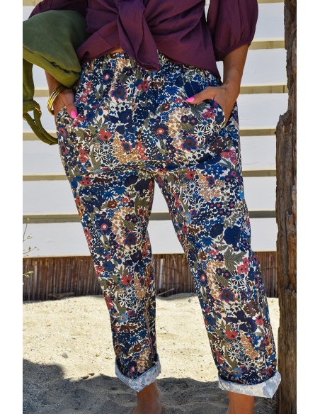 johanna toutoun GFLEUR MARINE PANTALON FEMME