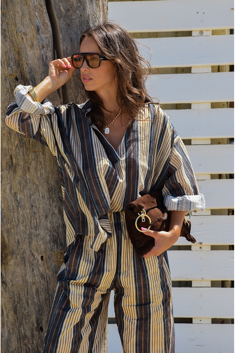 johanna toutoun RAYE MAR/BL BLOUSE