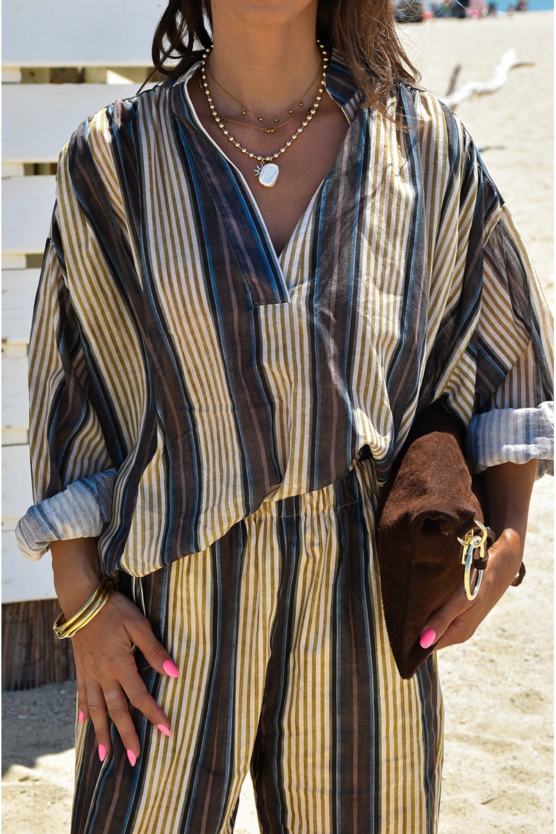 johanna toutoun RAYE MAR/BL BLOUSE 2