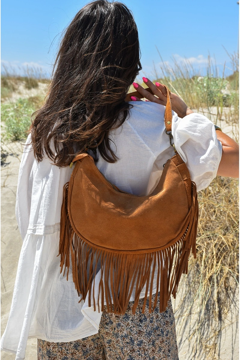 FLORA AND GEAN IMPORT FRANGE COGNAC POCHETTE