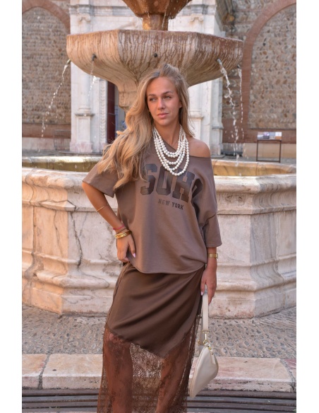 lai fashion DENTEL MARRON JUPES FEMME