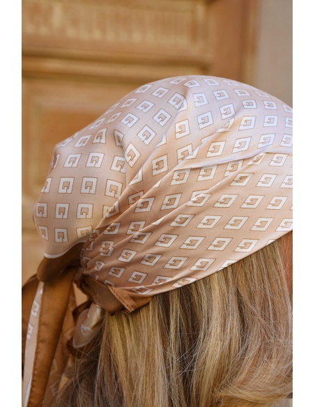 TANG TAMMY MARRON BEIGE FOULARD