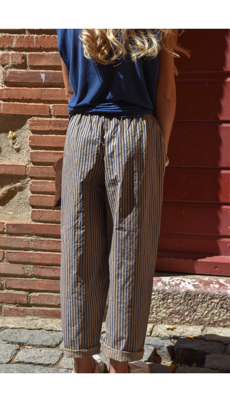 johanna toutoun RAYÉ MAR/BR PANTALON FEMME