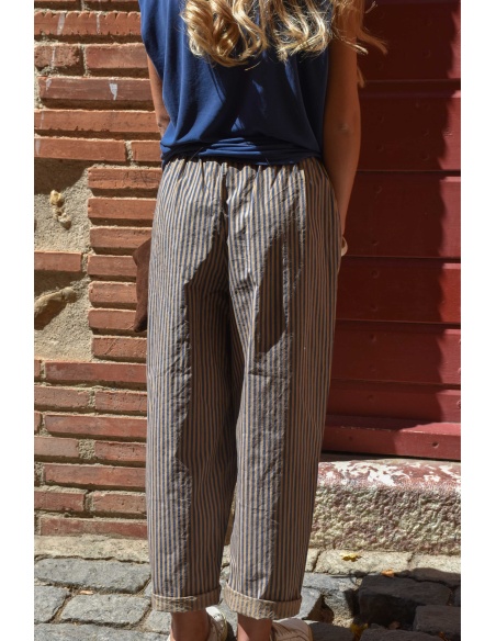 johanna toutoun RAYÉ MAR/BR PANTALON FEMME