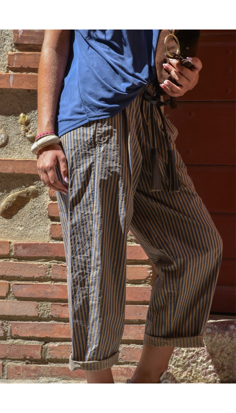johanna toutoun RAYÉ MAR/BR PANTALON FEMME