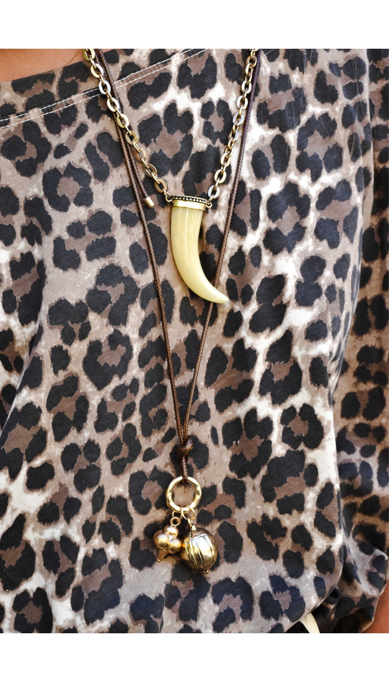johanna toutoun IMPRI LEOPAR T-SHIRT MC FEMME