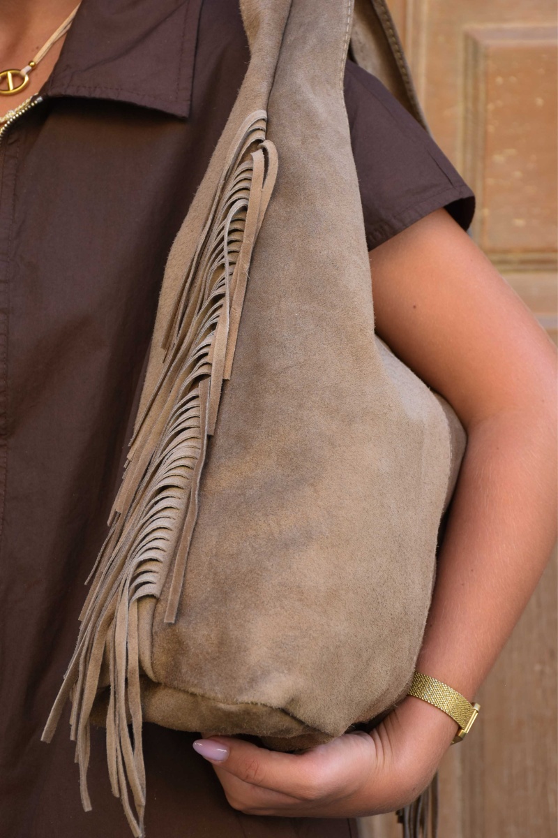 trendy bag FRANGE TAUPE SAC FEMME 2