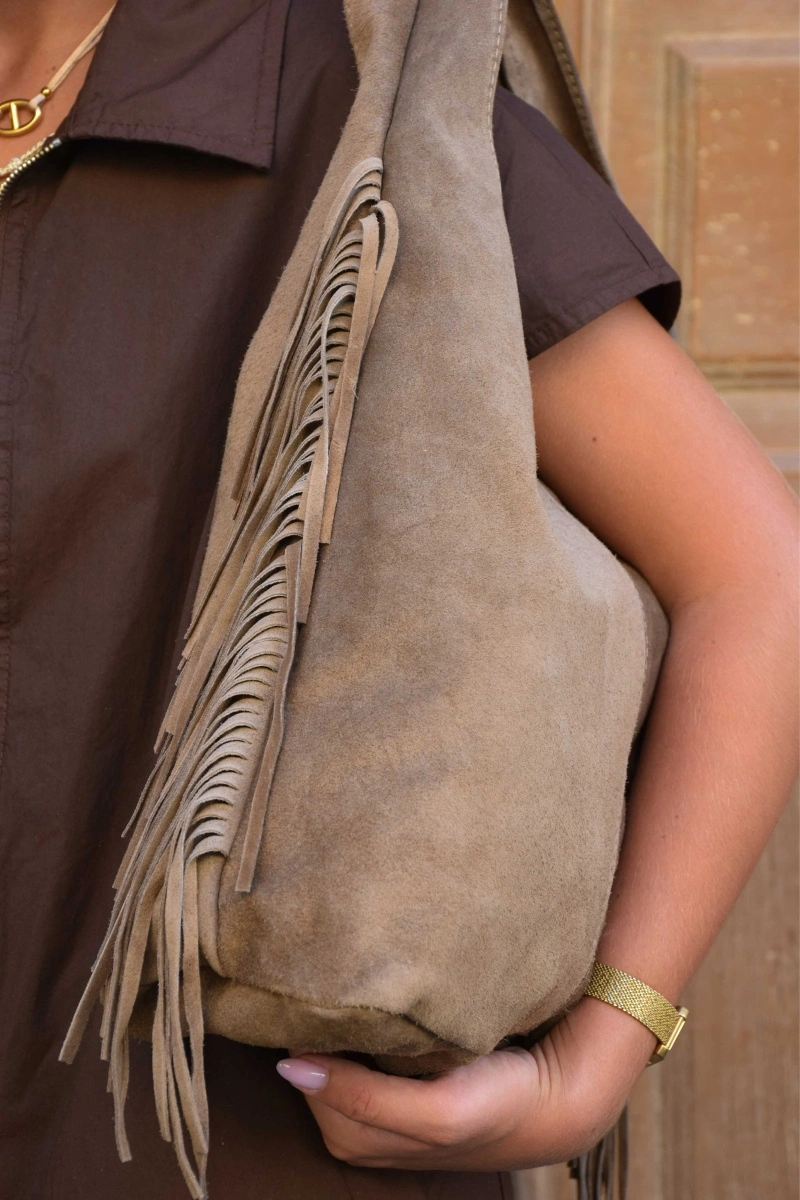 trendy bag FRANGE TAUPE SAC FEMME 2