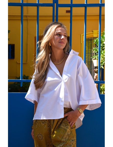 Chemisier Oversize Blanc LENA
