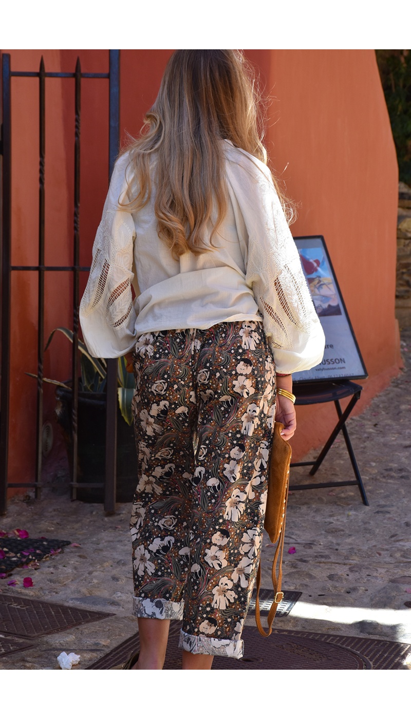 johanna toutoun FLEUS KAKI PANTALON FEMME