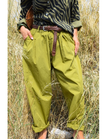 SEE YOU AGAIN SARL AROMA CEINTU OLIVE PANTALON FEMME
