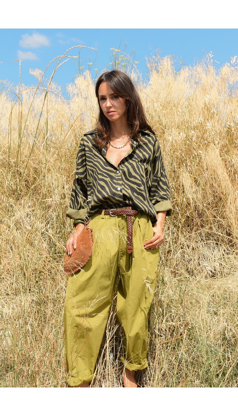 SEE YOU AGAIN SARL AROMA CEINTU OLIVE PANTALON FEMME