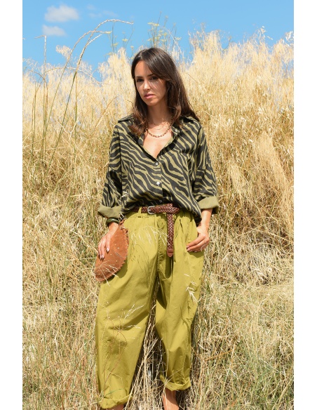 SEE YOU AGAIN SARL AROMA CEINTU OLIVE PANTALON FEMME