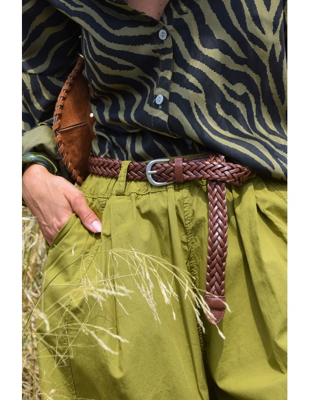 SEE YOU AGAIN SARL AROMA CEINTU OLIVE PANTALON FEMME