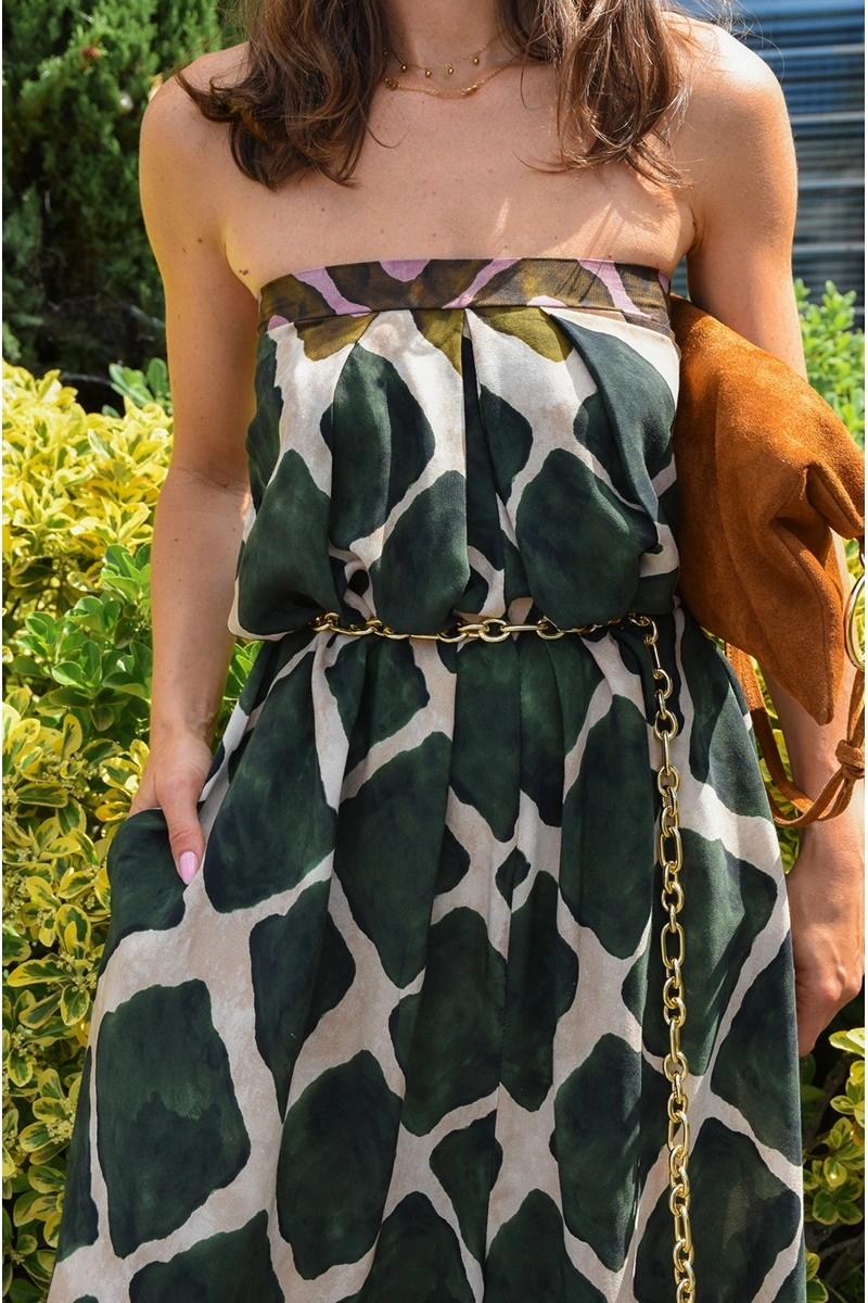 GARCONNE SARL TOPHA IMPRI VERT ROBES FEMME 2