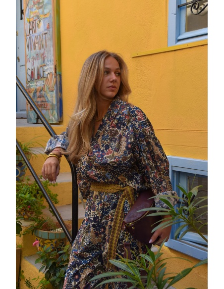 johanna toutoun FLEURS MARINE CHEMISIER