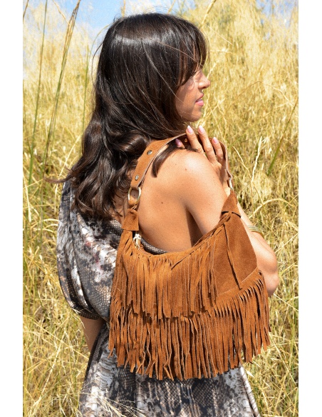 FLORA AND GEAN IMPORT FRANGE COGNAC POCHETTE