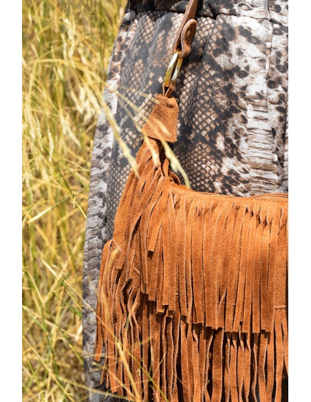 FLORA AND GEAN IMPORT FRANGE COGNAC POCHETTE
