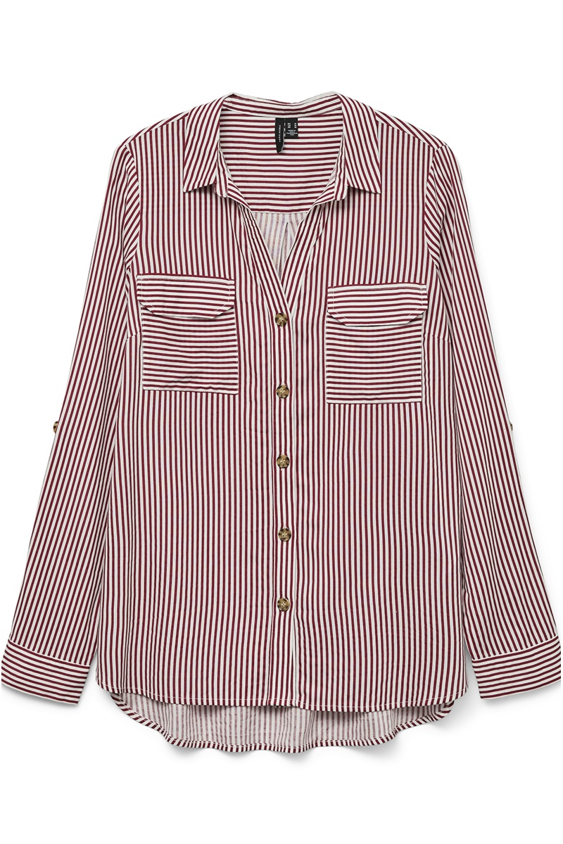 Chemise Rayures Blanc Rouge VMBUMPY