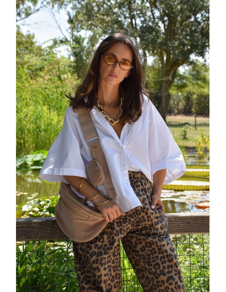 johanna toutoun LEOPAR CAMEL PANTALON FEMME