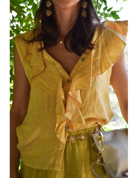 YASMIN CLOSET  JAUNE TOP FEMME